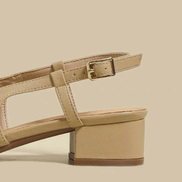 Xajzpa New 2025 Summer Women's Sandals Elegant Medium Heel Toe Mules Comfortable Office Women's Shoes Buckle Heels Dress Shoes